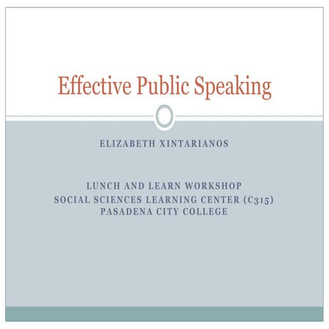 Effective Public Speaking