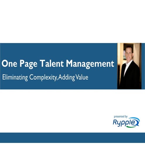 One Page Talent Management