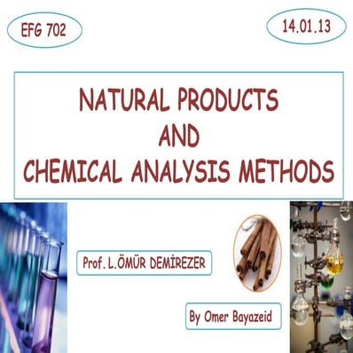 Natural product and chemical analysis methods 