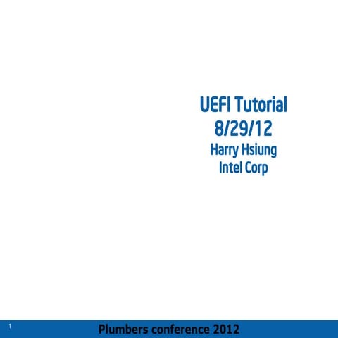 EFI Architecture tutorial related to UEFI