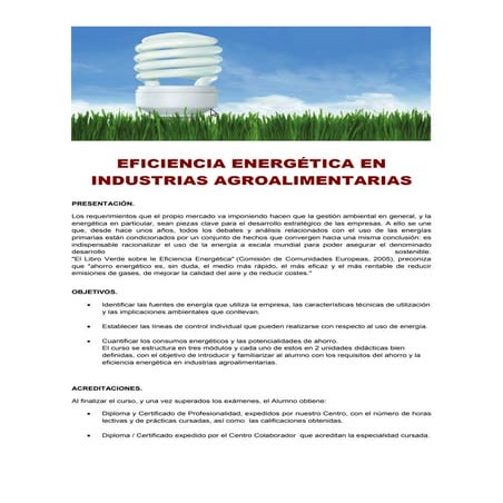 Eficiencia energética en industrias agroalimentarias