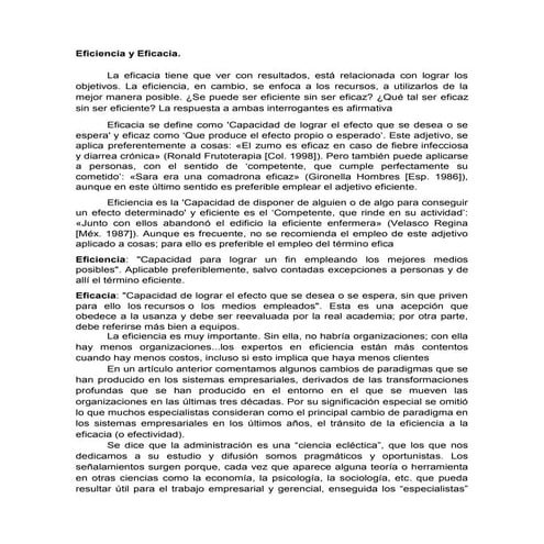 Eficiencia y eficacia