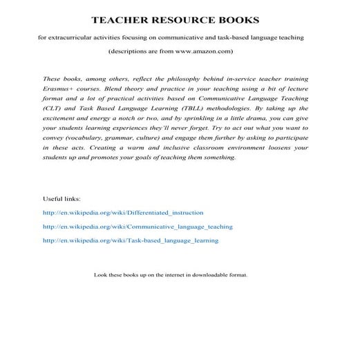Efl teacher resource books