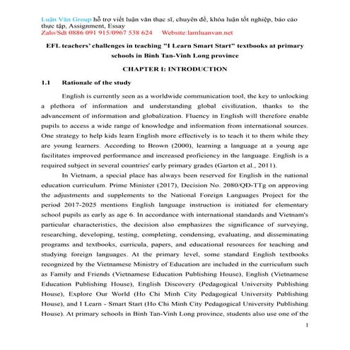 EFL teachers’ challenges in teaching I Learn Smart Start textbooks at primary...