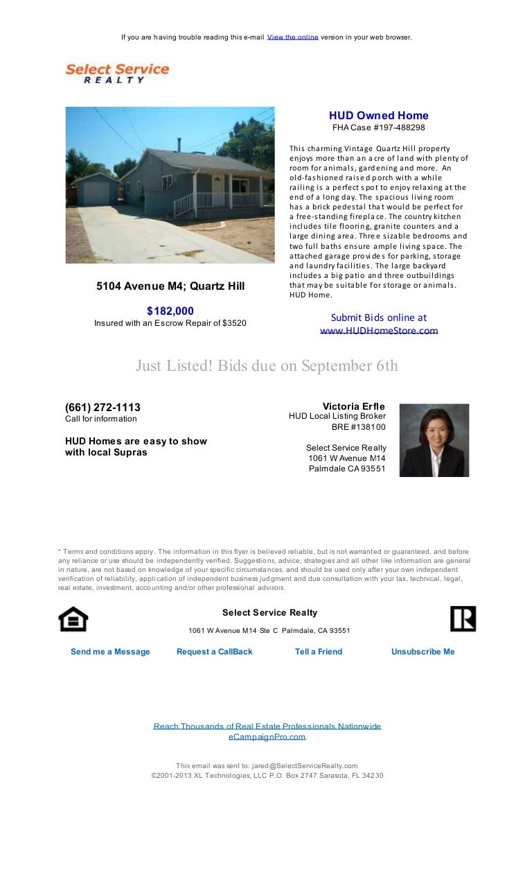 HUD Home 5104 Avenue M4; Quartz Hill CA 93536