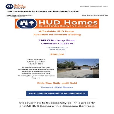 Example of eFlyer to Agents