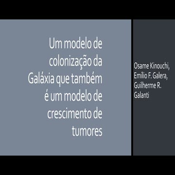 Um modelo de colonização da Galáxia que também é um modelo de crescimento de ...
