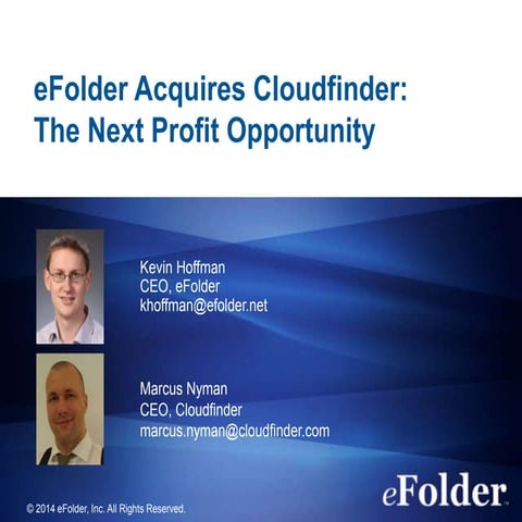 eFolder Acquires Cloudfinder: The Next Profit Opportunity
