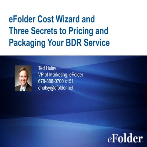 eFolder BDR Cost Wizard and Pricing Best Practices