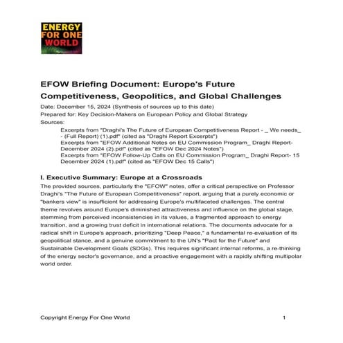 EFOW Briefing Document: Europe's Future Competitiveness, Geopolitics, and Glo...