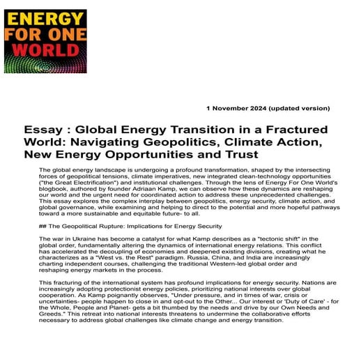 EFOW Essay - Executive Summary of Blognotes Period 2023-2024