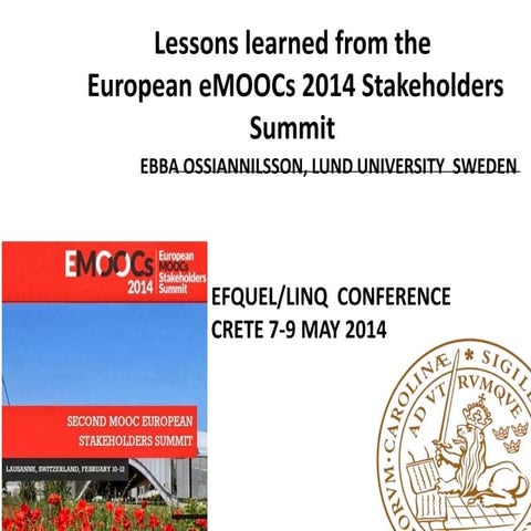 Efquel eMOOC stakeholders summit 2014 ossiannilsson