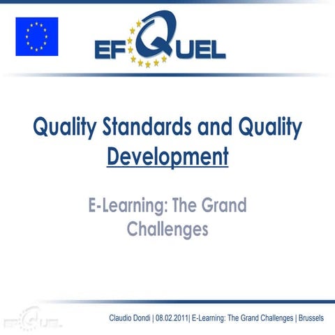E-Learning Challenges | Brussels | Presentation on Quality Development | Claudio Dondi
