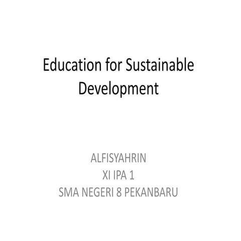 Education of sustainable development | PPTX