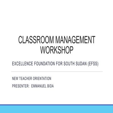 Effective Classroom Management Strategies for South Sudanese Teachers