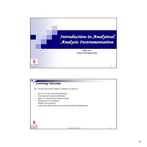 Introduction to Analytical Analysis Instrumentation