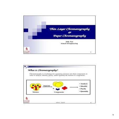 Thin Layer Chromatography & Paper Chromatography