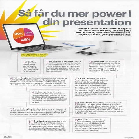 Så får du mer power i din presentation -  Tio steg till succé i din presentation
