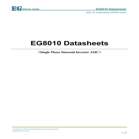 Egmicro Eg8010 Datasheet Pdf