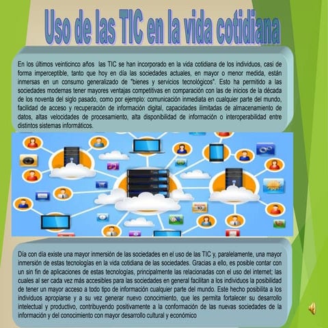 Uso de las tic en la vida cotidiana | PPTX