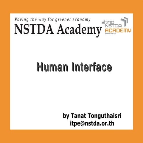 Human Interface & Multimedia