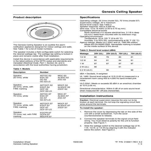 Edwards Signaling EGCF-S2 Installation Manual