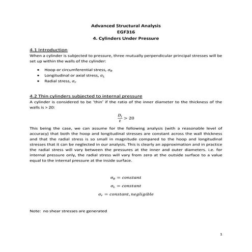 Egf316 thin and thick cylinders   notes