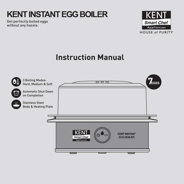 KENT Egg Boiler Instruction Manual PDF