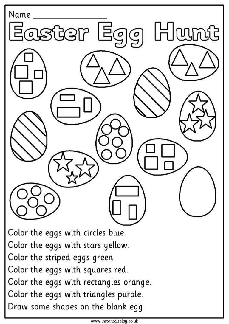 Easter Mathematics Worksheets For 1st Grade