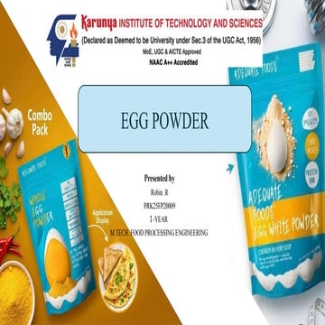 egg powder processsing utilization production | PPTX