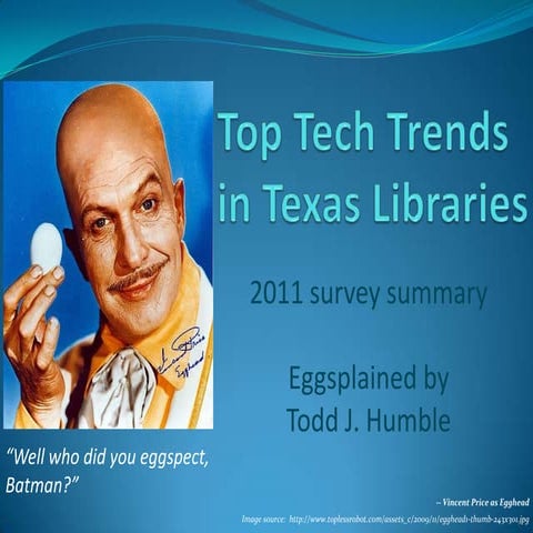Top Tech Trends in Texas Libraries - 2011 Survey Summary