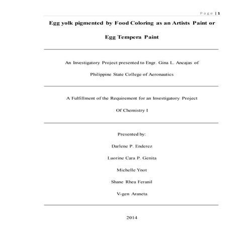 Egg Tempera Paint (Investigatory Project)