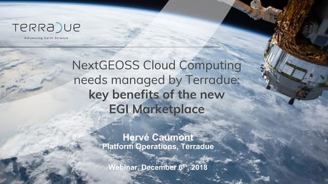 NextGEOSS Cloud Computing needs managed by Terradue: key benefits of the new ...