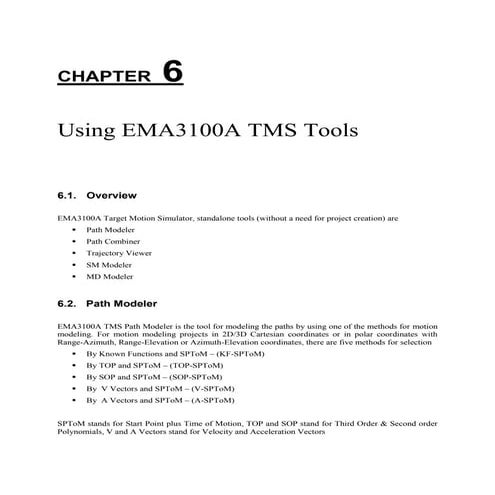 EMA3100A Target Motion Simulator User Guide - Chap6-Using EMA3100A TMS Tools