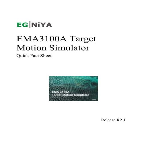 EMA3100A Target Motion Simulator Quick Fact Sheet