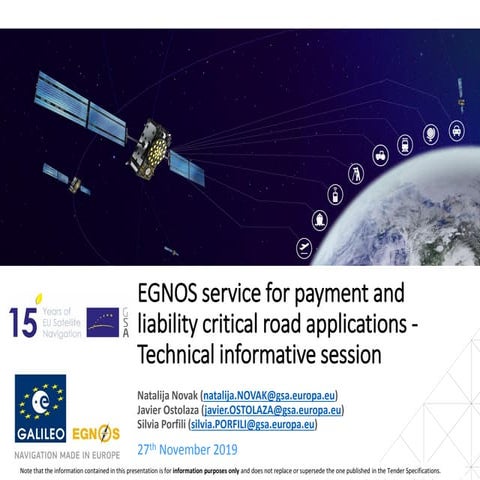 EGNOS service for payment and liability critical road applications 