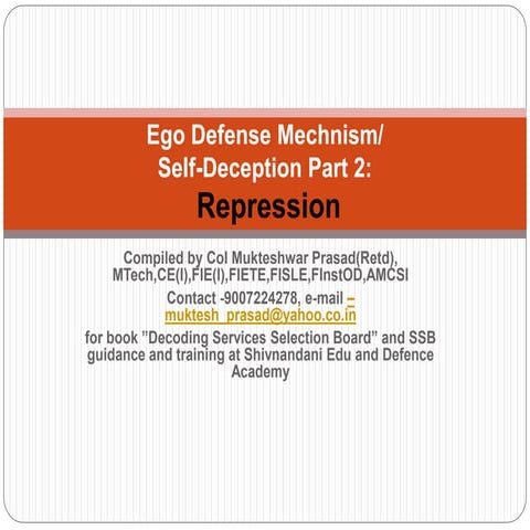 Ego defense mechnism part 2 repression