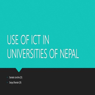 Use of ICT in universities of Nepal