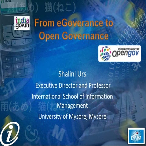 From eGovernance to Open Governance 
