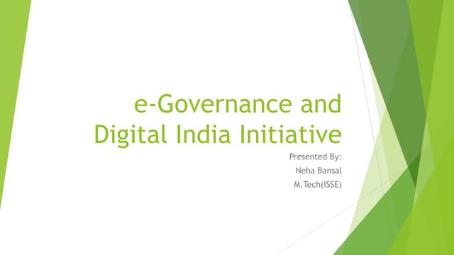 E governance and digital india initiative