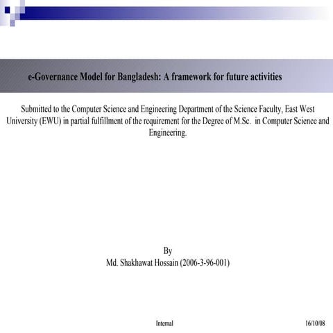 e-Governance Model For Bangladesh 16 10 08