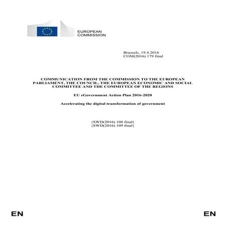 eGovernment Action Plan 2016 2020 accelerating the digital transformation of ...