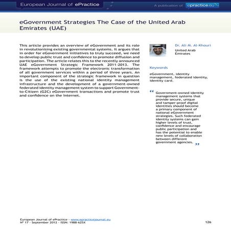 eGovernment Strategies The Case of the United Arab Emirates (UAE)