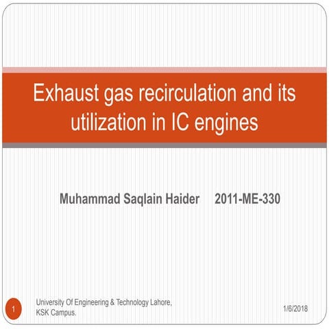 Exhaust gas Re circulation Systems