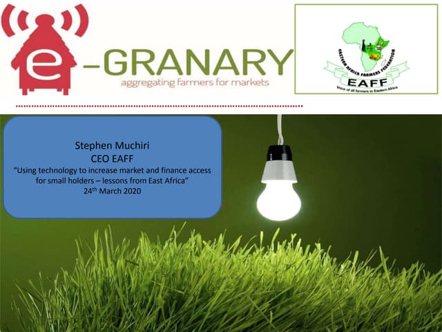  e-Granary platform: an introduction