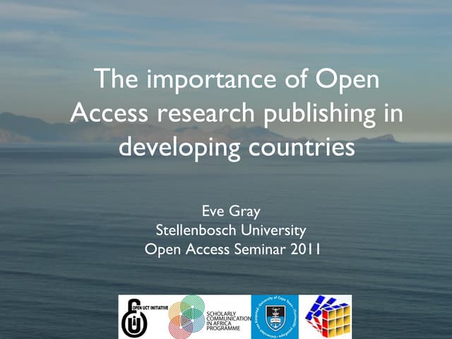 Publishing for Development - Stellenbosch University Open Access Seminar 2011