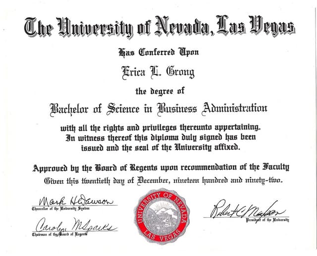 Unlv transcript page 2 of 2