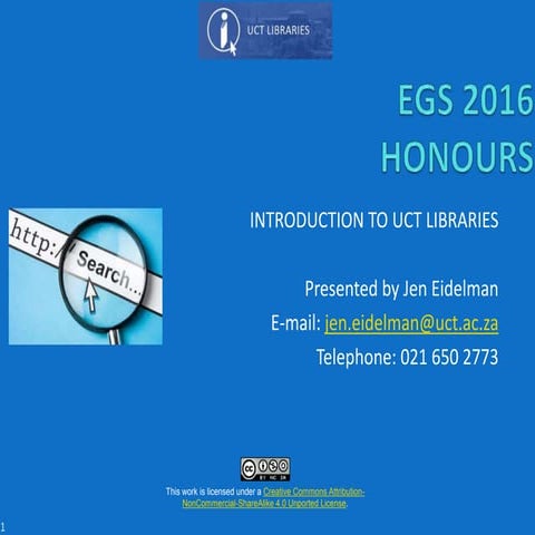 Environmental & Geographical Sciences-  Honours 2016