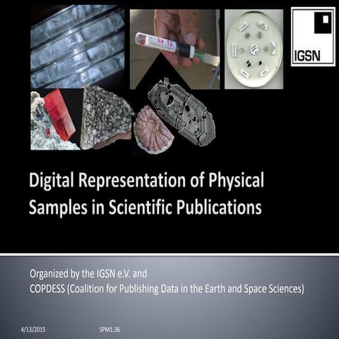 Digital Representation of Physical Samples in Scientific Publications
