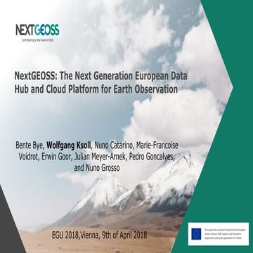 NextGEOSS: The Next Generation European Data Hub and Cloud Platform for Earth Observation